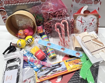 Elf Props & Accessories, 24 Day Christmas Activities, Games and Mischief Kit for Kids