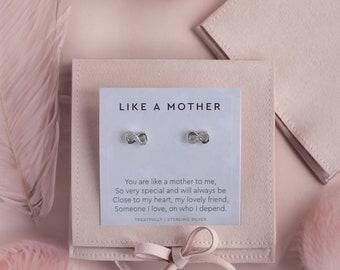 Step Mum Gift - Bonus Mum - Like a Mother Gifts - Infinity Earrings Sterling Silver - Second Mum Gifts