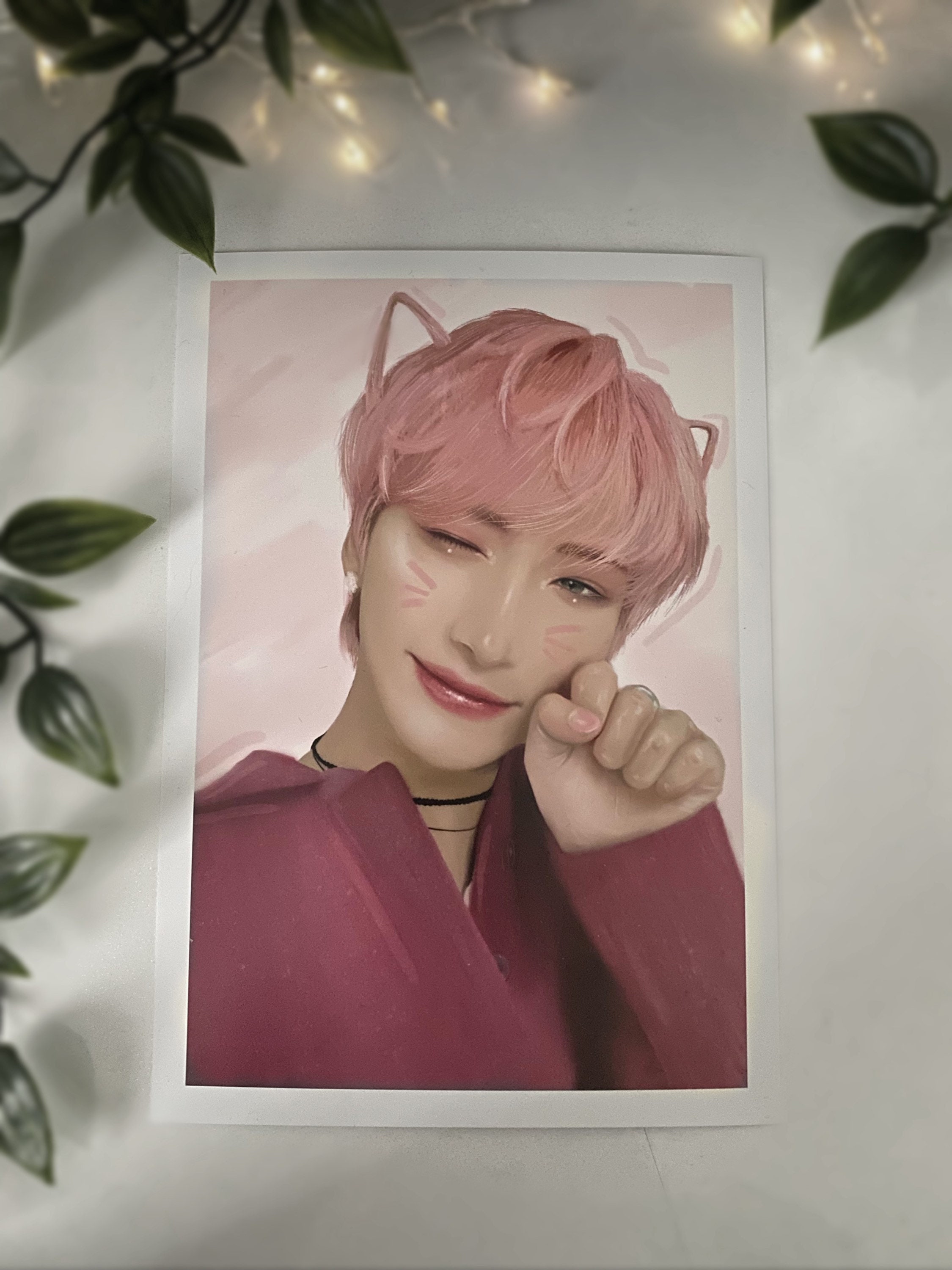 ATEEZ MAKESTAR PINK CAT SEONGHWA sign ② official ateez seonghwa outlaw makestar cat | Mercari