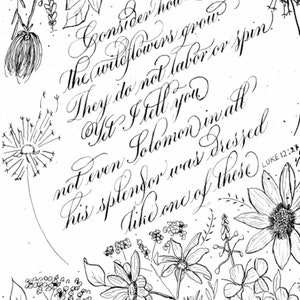 Consider The Wildflowers Grow Print| Luke 12: 27 Print