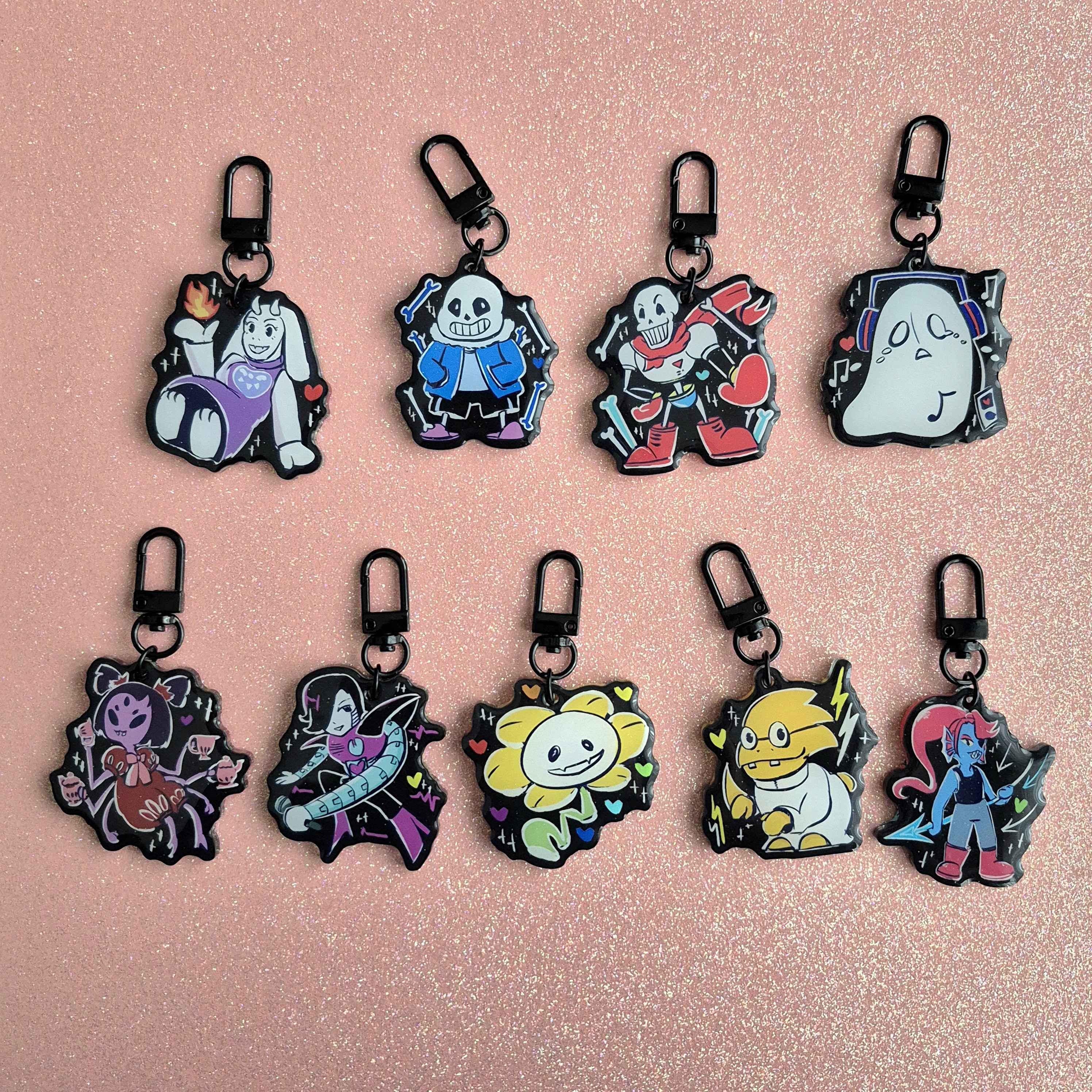 Undertale Ink Keychain Undertale Acrylic Keychain - Sans Papyrus Muffet Napstablook Alphys ...