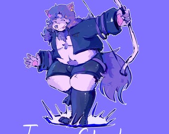 Juno Acrylic Standee  - furry cat kitty