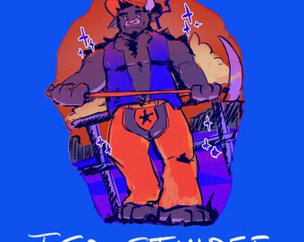 Teo Acrylic Standee  - furry bull bara