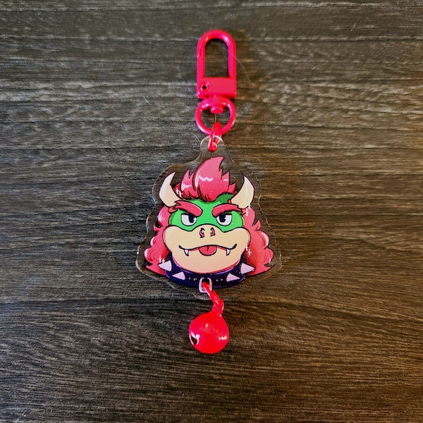 BOWSER DADDY B keychain with bells - video game boss furry