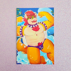 Cartão postal SUMMER BOWSER - Swimsuit Daddy B Video Game Pequena obra de arte -