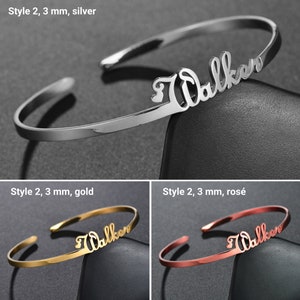 Customized Name Bracelet / Personalized Custom Bangle Stainless Steel Jewelry / Handmade Charm image 4