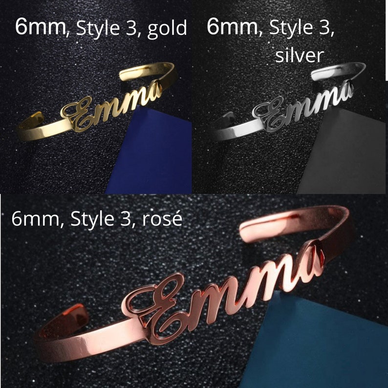 Customized Name Bracelet / Personalized Custom Bangle Stainless Steel Jewelry / Handmade Charm image 5