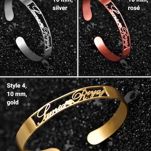 Customized Name Bracelet / Personalized Custom Bangle Stainless Steel Jewelry / Handmade Charm image 6