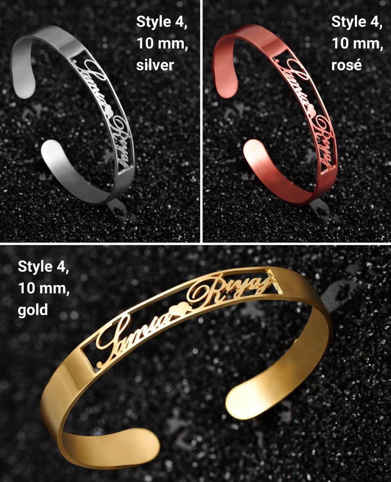 Customized Name Bracelet / Personalized Custom Bangle Stainless Steel Jewelry / Handmade Charm image 6