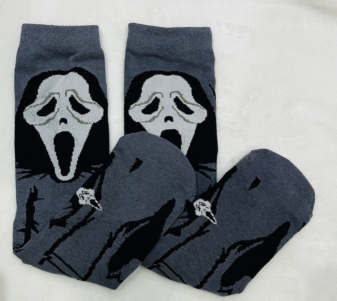 Scream Socks Ghostface Socks Ghost Face Horror Movie Socks Horror Fan