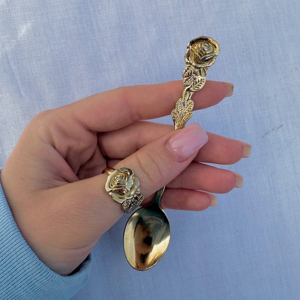 Golden Rose Spoon Ring