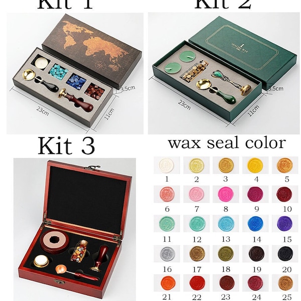 Wax seal stamp kit,Wax Seal,Custom Wax Seal,Wax Seal Set,Wedding Seal Kit,Valentine's Day Gift,Vintage Wax Seal Stamp Kit,container for wax