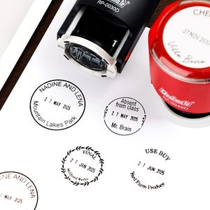 Personalized Date Stamp, Self-Inking Personalized Date Stamp, Checked by Date Stamps, Teacher Time Saving Text Stamp, Name and Date Stamp
