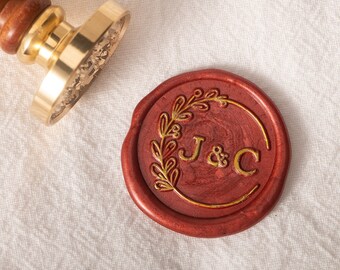 Custom Logo Stamp, Personalized Wax Seal Kit, Initial Stamp, Monogram Stamp, Sealing Wax Stamp Set, Wedding Invitation