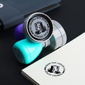 Custom Self Inking Stamp/Contains 5ml of Free Ink/Personalized Book Stamp/From the Library of Custom Stamp/Named Book Stamp/Book Stamps
