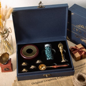 Kit de cera de sellado personalizado, conjunto de sellos de cera personalizados, sello de logotipo personalizado, sello retro, regalo de boda, sello de sobre, sello retro, regalo de cumpleaños