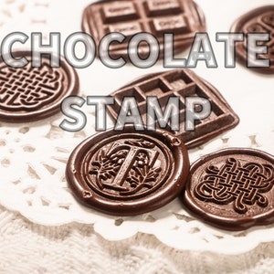 Timbre de chocolat personnalisé, timbres personnalisés, timbres de chocolat de mariage, collection de desserts, sceau de chocolats, beignets, biscuits, caramels