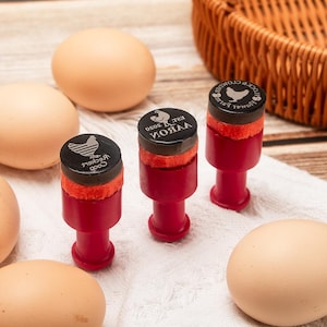 Aangepaste eierveilige stempels, eierboerderijstempels, stempel voor boerderijeieren, gepersonaliseerde eierstempel, rubberen eierstempels, food grade eierstempel
