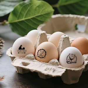 Carimbo de marcação de ovo personalizado, carimbo de ovo de galinha, carimbo de ovo personalizado, carimbo de fazenda personalizado, carimbo de ovo personalizado curvo