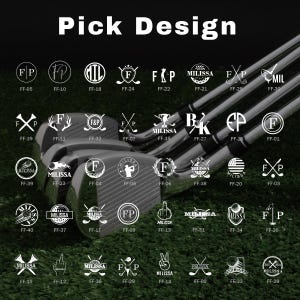 80 diseños, juego de sellos de golf de metal personalizados, kit de regalo de golf personalizado, sello de golf grabado, regalo del Día del Padre, regalo de bodas para padrinos.