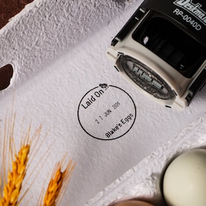 Sello personalizado para caja de huevos, sello de huevos de gallina, caja de huevos personalizada, etiquetas para cartón de huevos, cartón de huevos personalizado, etiquetas para caja de huevos