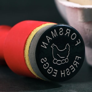 Gepersonaliseerde kippenei-stempel, aangepaste stempel voor verse eieren, aangepaste eierveilige stempels, gepersonaliseerde eierstempels, stempel kippeneieren