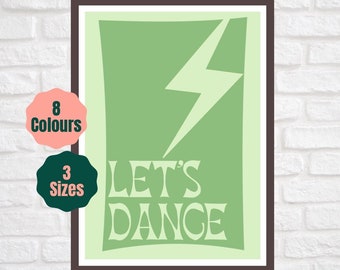 Let's Dance // Póster inspirado en letras // Music Lyric Gallery Wall Art Print