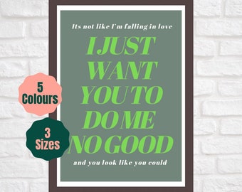 Himno de fiesta n.° 1 // Póster inspirado en letras // Impresión de arte mural de galería de letras indie