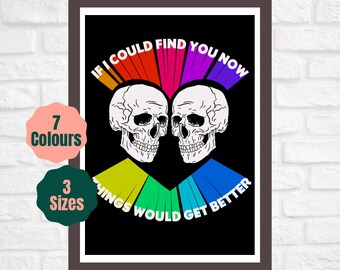 If I Could Find You Now Things Would Get Better // Ocean Avenue // Music Inspired Print // Emo Pop Punk Lyric Poster A4 A3 A2