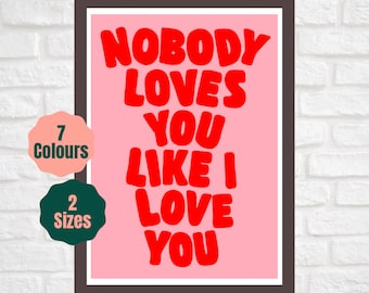Kool Aid // Nobody Loves You Like I Love You // Music Lyric Inspired Print // Rock Metal Alternative Lyric Poster