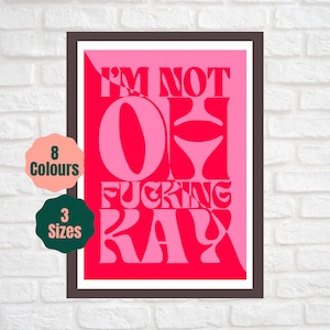 I’m Not Okay // My Chemical Romance Inspired Print // Emo Pop Punk Lyric Poster