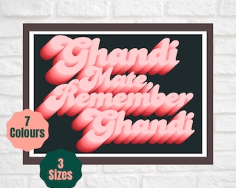 Ghandi Mate, Remember Ghandi // Enter Shikari Inspired Print // Rock Alt Lyric Poster A2 A3 A4