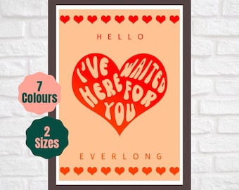 Everlong // Lyric Inspired Print // Rock Lyric Poster