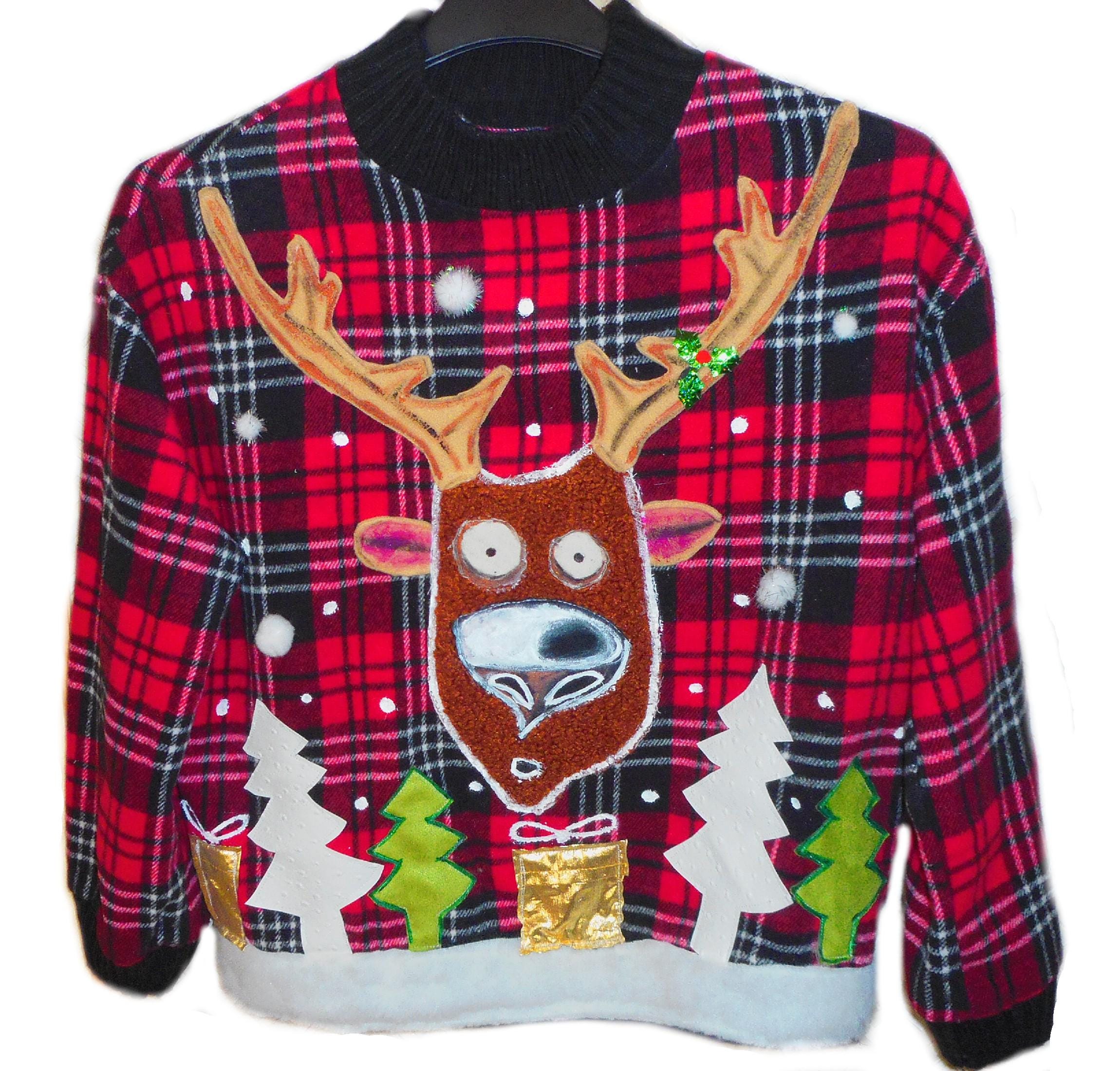 Pull Noel Rigolo Femme Renne Bonhomme De Neige Et Cloches