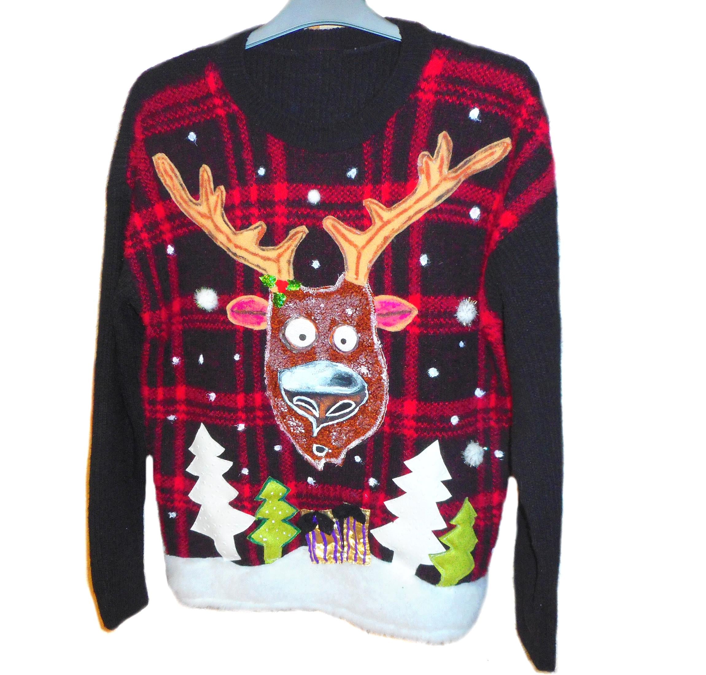 Pull Noel Rigolo Femme Renne Bonhomme De Neige Et Cloches