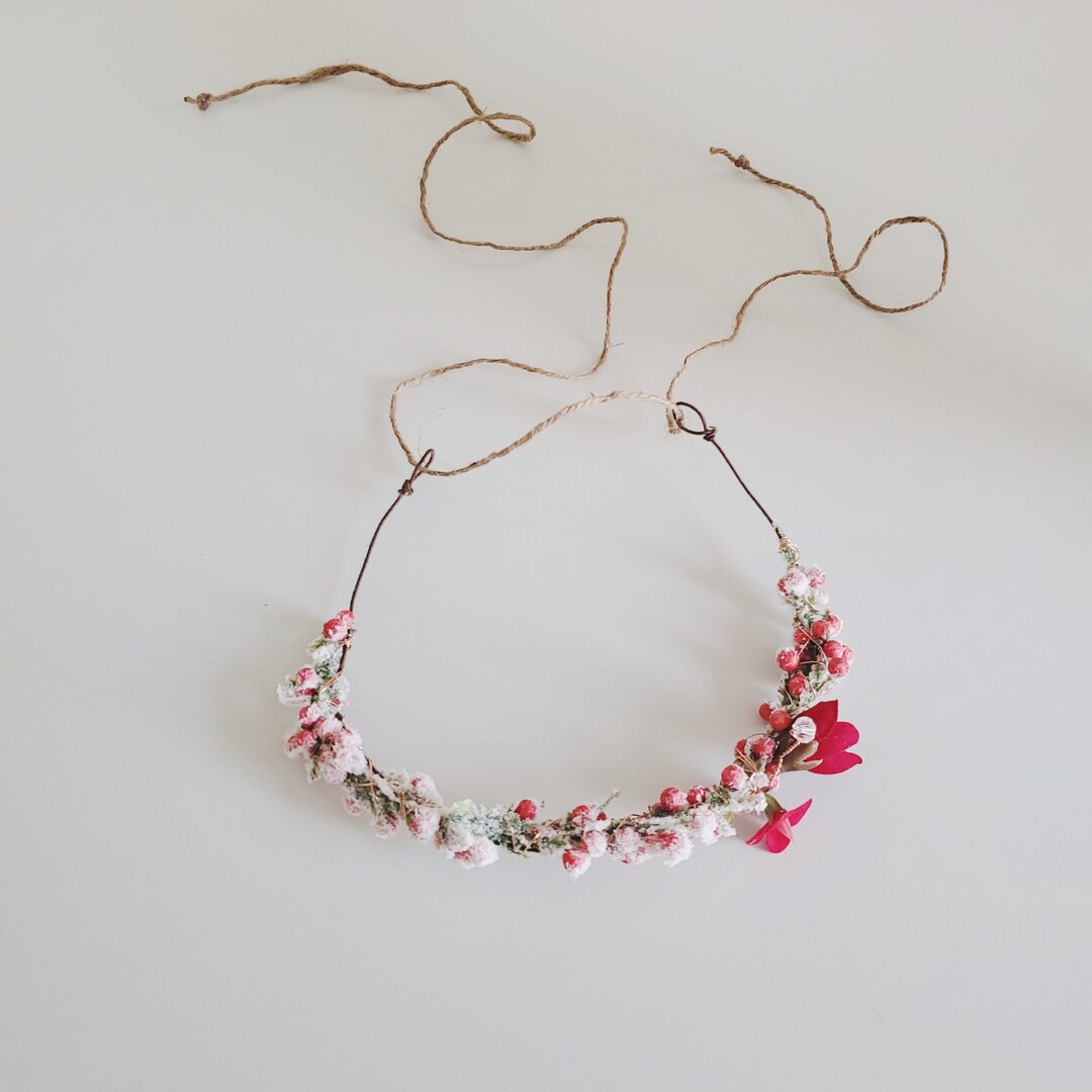 Winter Hair Crown Winter Hair Accessories Winter Flower Girl Etsy