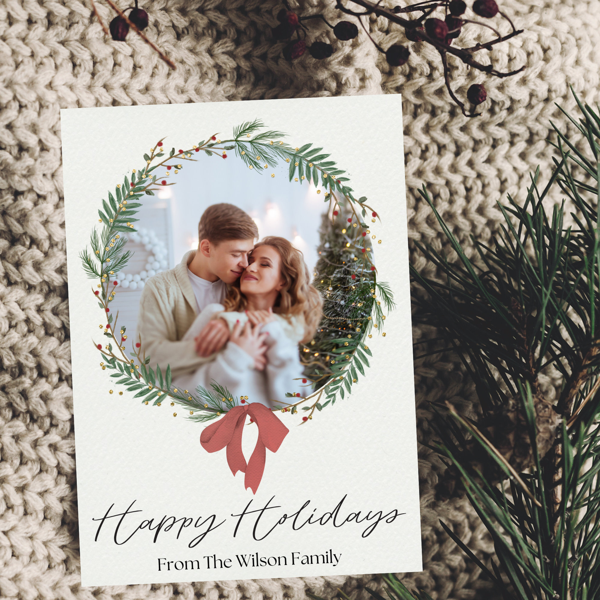 Editable Canva Christmas Card Template Personalize Festive - Etsy