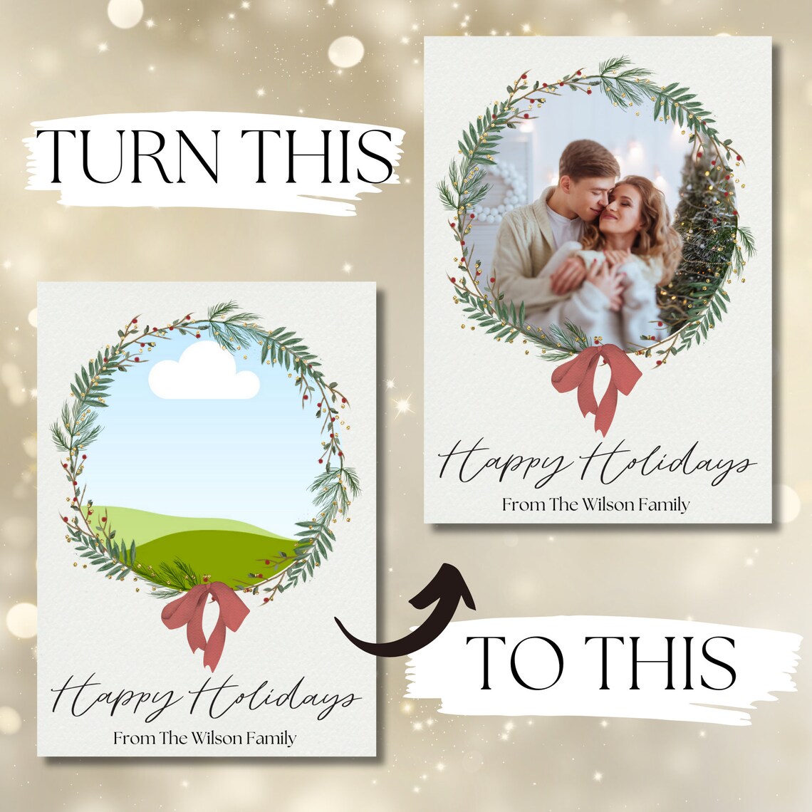 Editable Canva Christmas Card Template Personalize Festive - Etsy