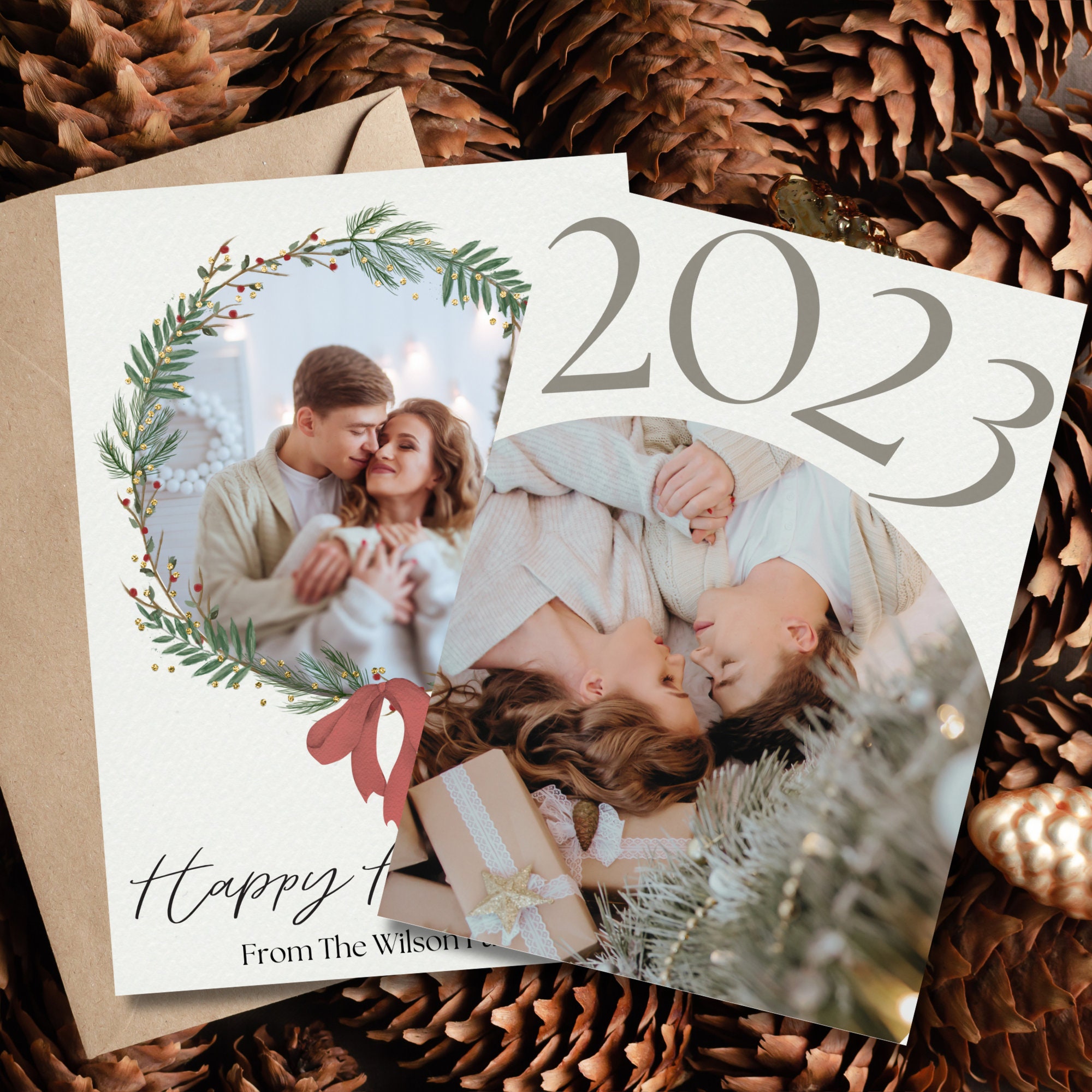 Editable Canva Christmas Card Template Personalize Festive - Etsy