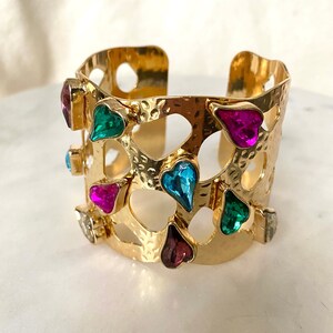 Vintage Chanel heart stones bangle