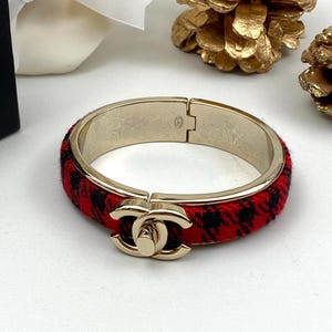 Classic Chanel quilted bangle bracelet
