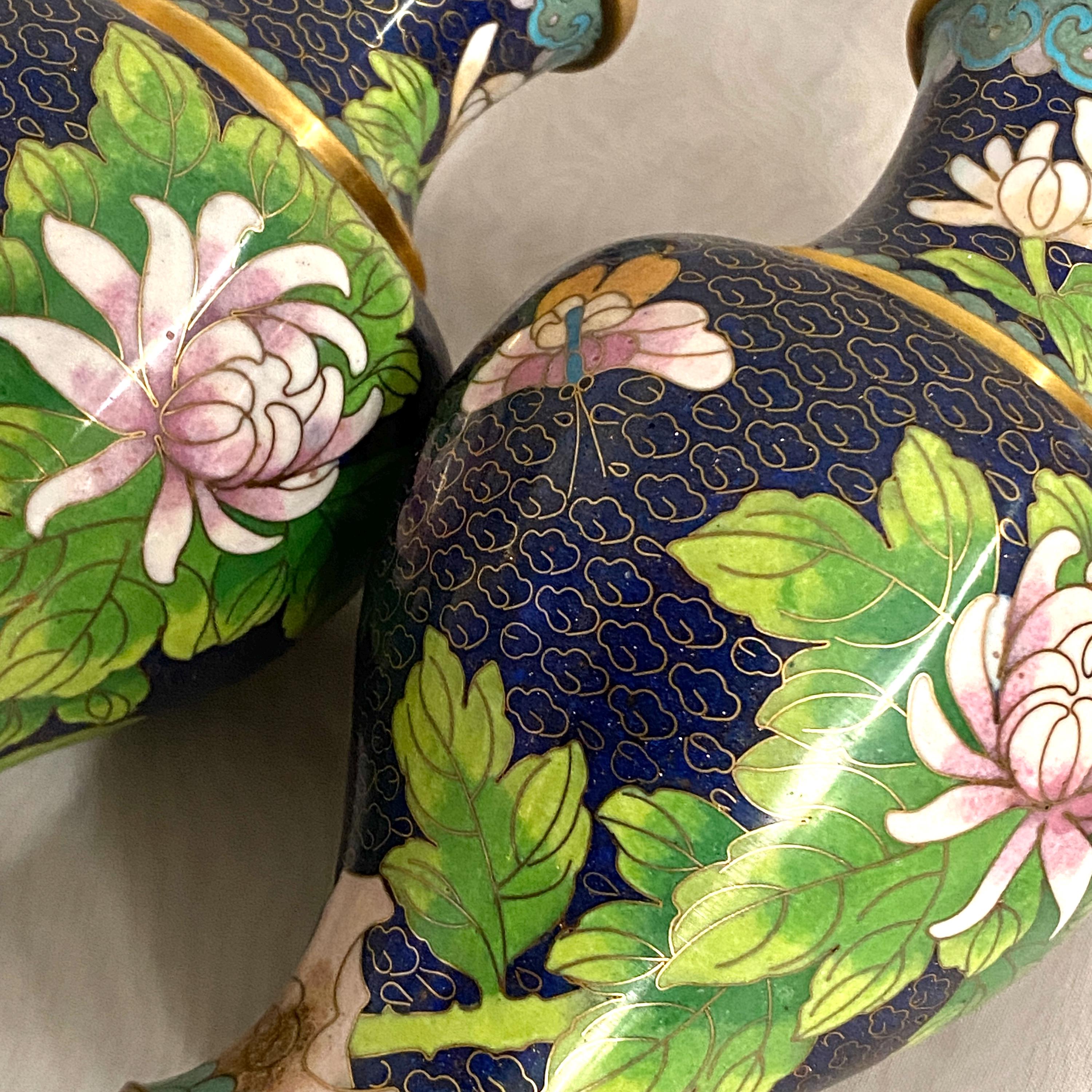 中国製ヴィンテージ七宝花瓶（816g） - Etsy 日本