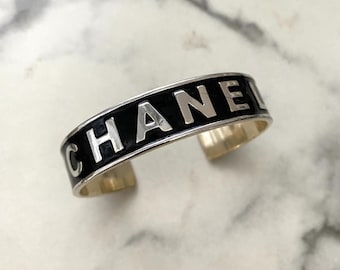 Vintage Chanel Resin Logo Bangle Bracelet. - Etsy
