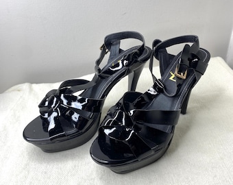 YSL vintage black high heel shoes