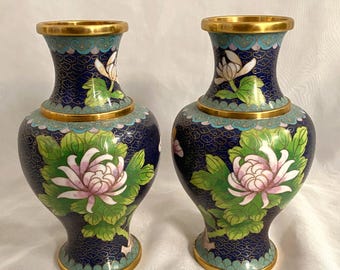 中国製ヴィンテージ七宝花瓶（816g） - Etsy 日本