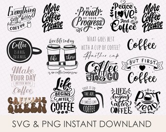 Tazza in formato Svg, caffè, più caffè per favore, Peace Love e tazza di caffè in formato Svg Png, ma primo caffè in formato Svg, caffè in formato Svg, Caffeine Queen Svg, pacchetto caffè
