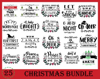 Pacchetto natalizio 25 file SVG di design, tazza Starbucks di Natale SVG, il mio primo Natale Svg, buon Natale Svg, Jesus Winter SVG, santa SVG
