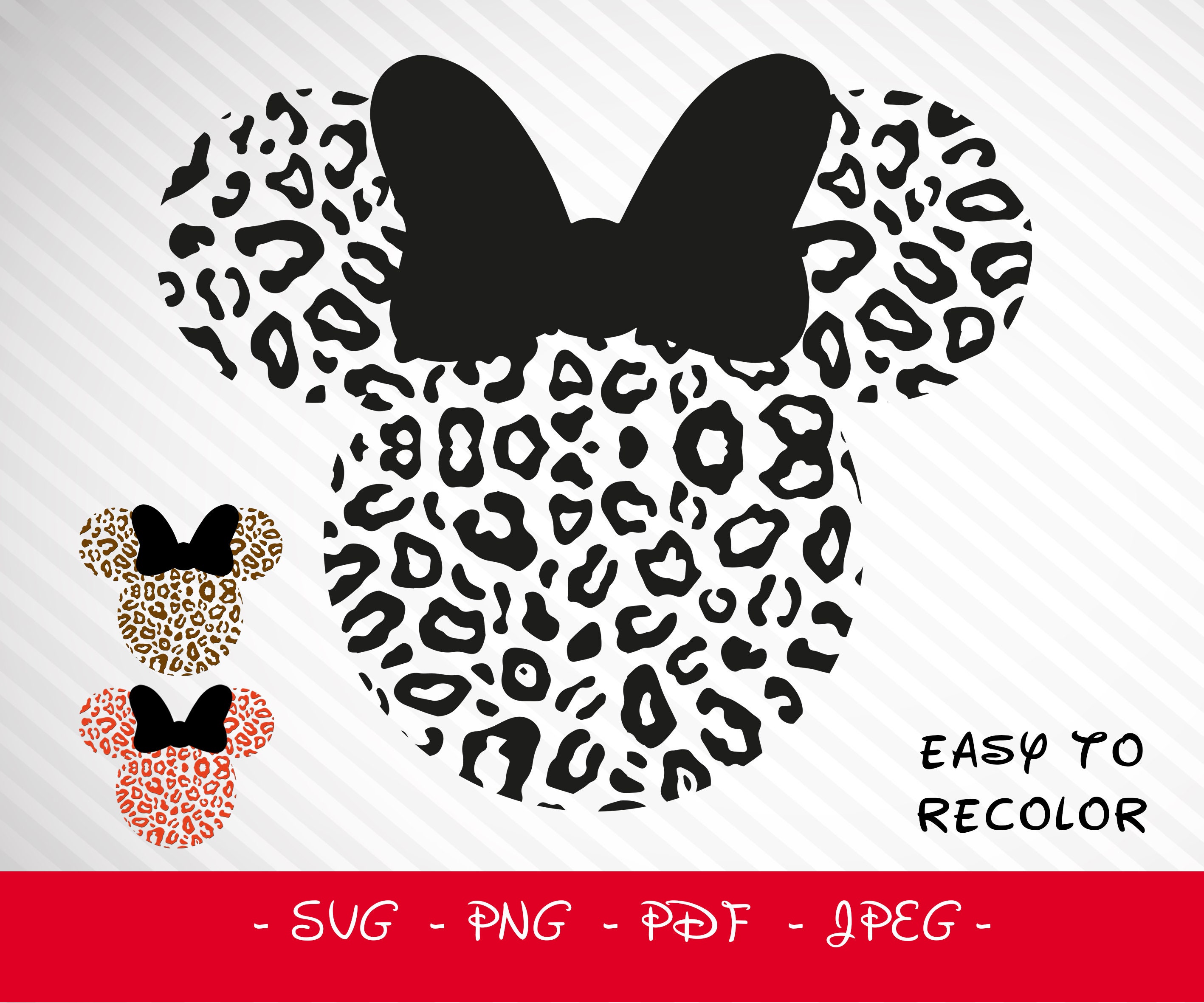 Mickey Mouse Leopard Svg, Minnie Mouse Leopard Svg, Mickey