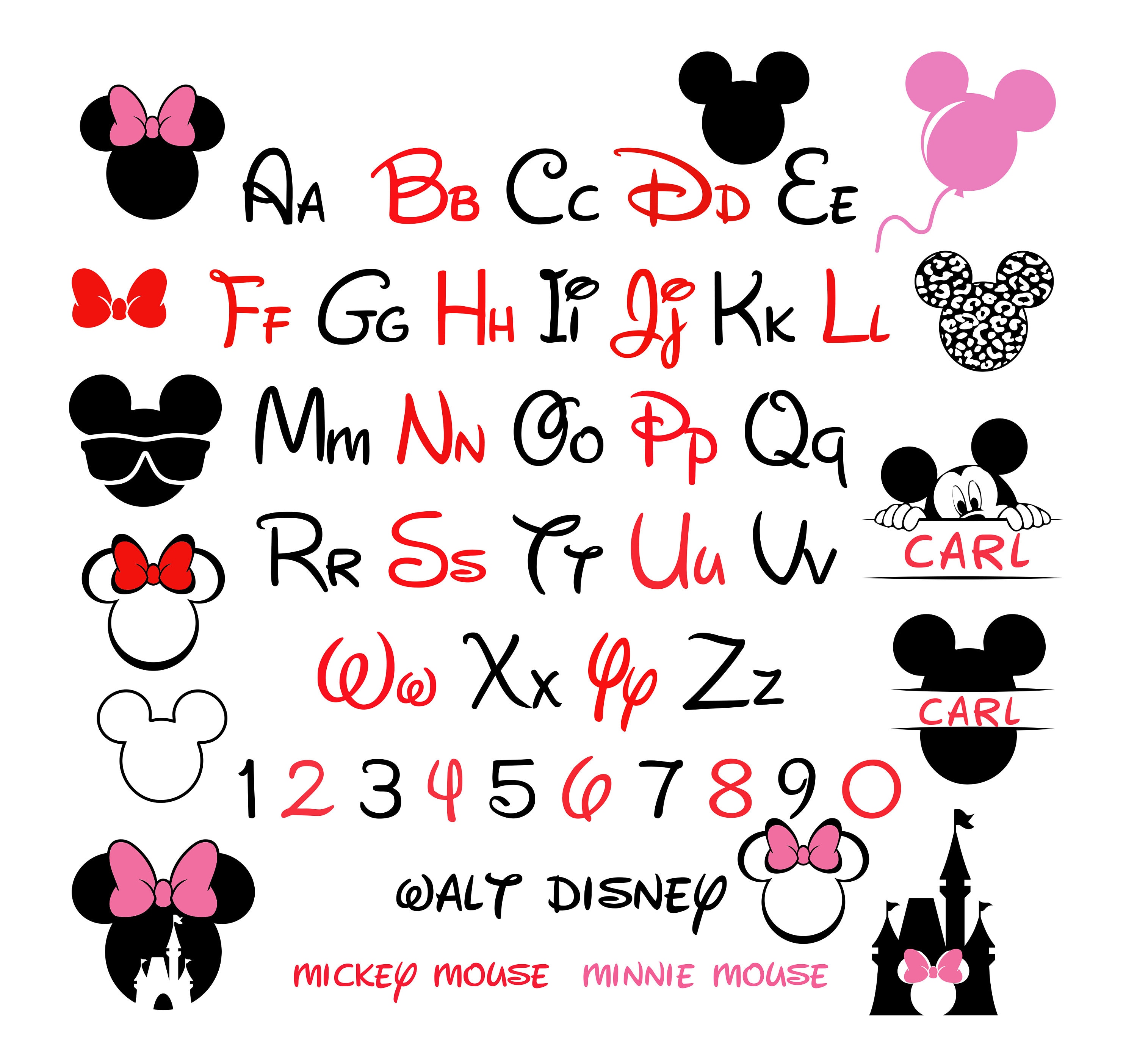 Minnie Monogram Frame SVG - Minnie Mouse SVG