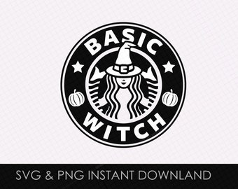 Strega base SVG, Strega di Halloween SVG PNG, Tazza Starbucks di Halloween SVG, Buon Halloween, File di taglio divertente, ClipArt per sublimazione, Hocus Pocus SVG